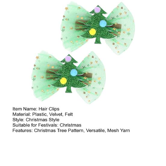 2/6Pcs/Set Hair Clips Christmas Theme Xmas Tree Snowflake Deer Decor Hairpins Festive Atmosphere Hair Pins