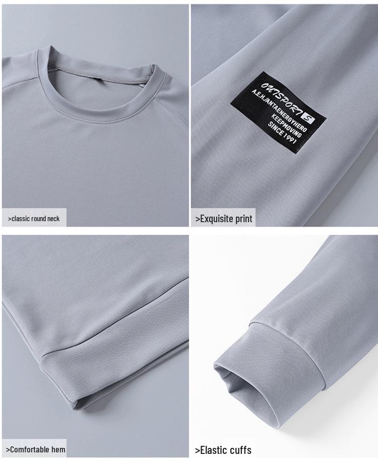 Men's Trendy Stand-Collar Sportswear: Three-Piece Set with Jacket, Long Sleeve Sweatshirt, and Pants for Autumn and Spring. Plus Size Available.