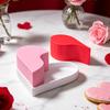 Pink Love Shaped Storage Case Heart Shape Box, 3D Printed Detachable Dual Compartment Jewelry Organizer, Decorative Dustproof Container Red