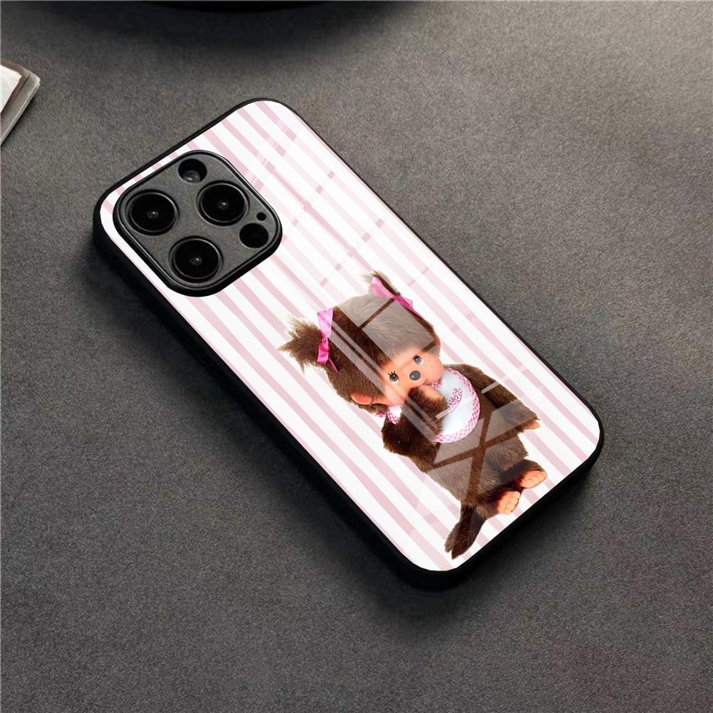 Cute M-monchhichis Phone Case For 17 Pro Max IPhone 16 Pro 14 12 11 13 Mini X XR XS 15 Plus SE Glass Cover