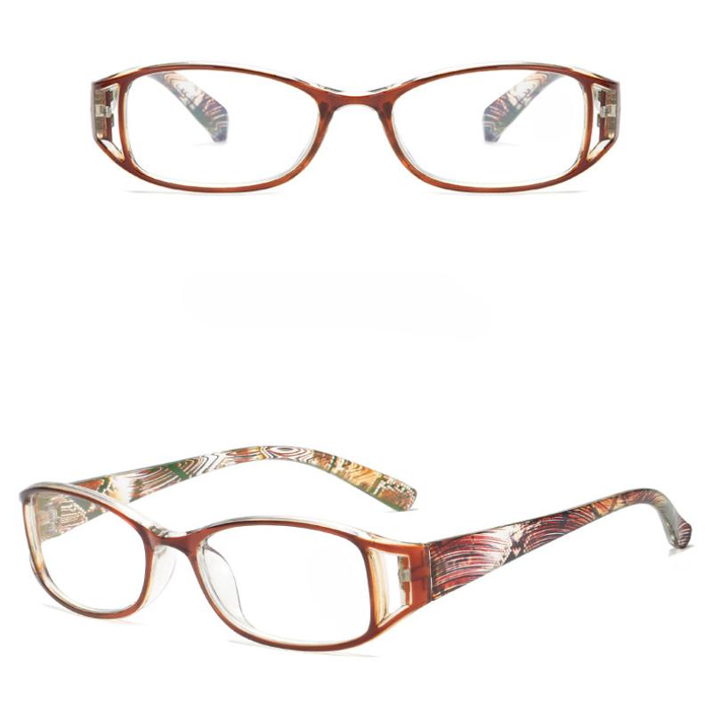 Women Fashionable Reading Glasses Stripes Printed Reading Glasses Anti Blue Light Eyewear Rectangle Presbyopia Eyeglasses