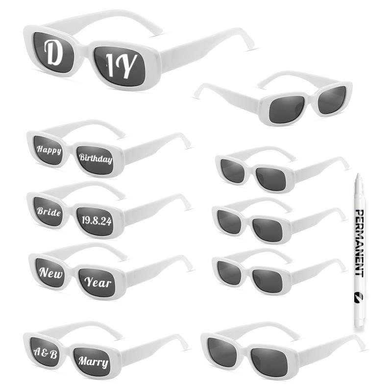 

Набор из 10 пар ручек DIY Буквы Модные оттенки Женские Стильные Прямоугольные Розовые Солнцезащитные очки Реквизит для Рейв-вечеринки Декор Солнцезащитные очки