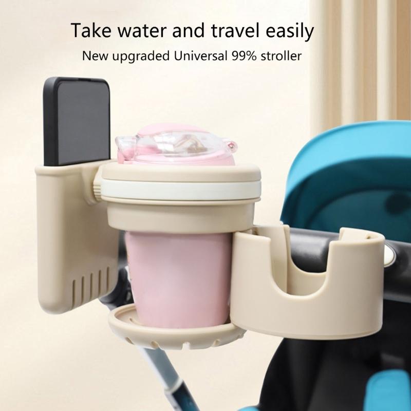 Multi Purpose Cup & Phone Holder Convenient & Portable Milk Bottle Holder with Mobile Phone Stand for Pram & Pushchair