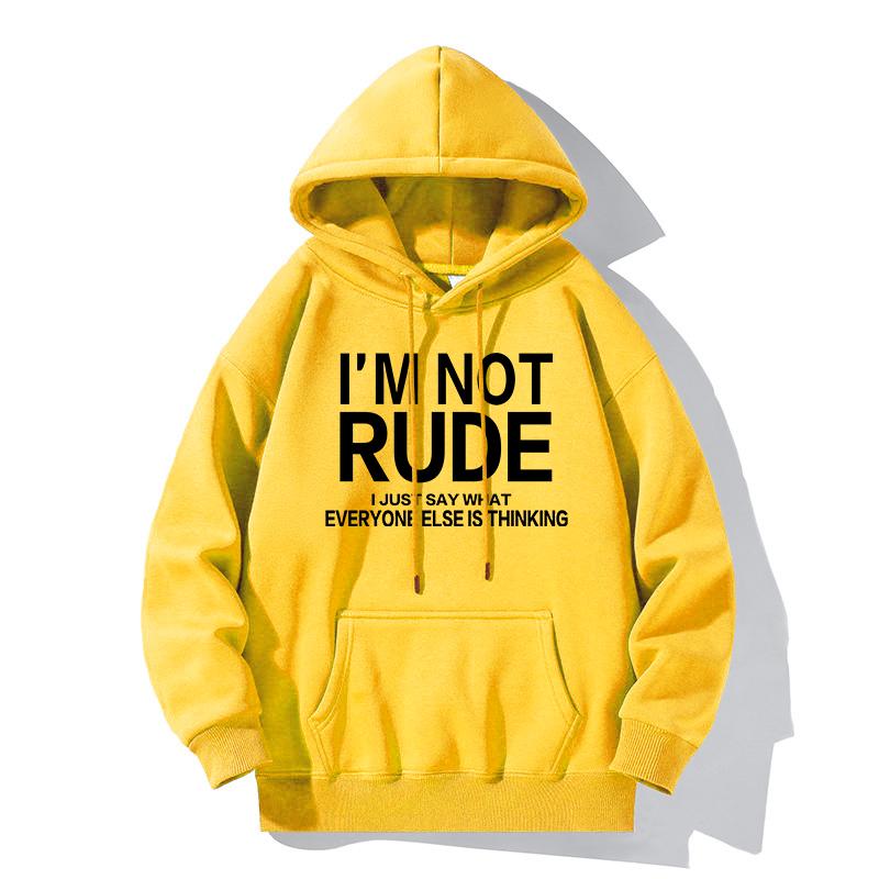 

Я НЕ ГРУБЫЙ... Худи с принтом букв, повседневная толстовка с капюшоном, молодежная мода, уличная толстовка с длинным рукавом 3XL