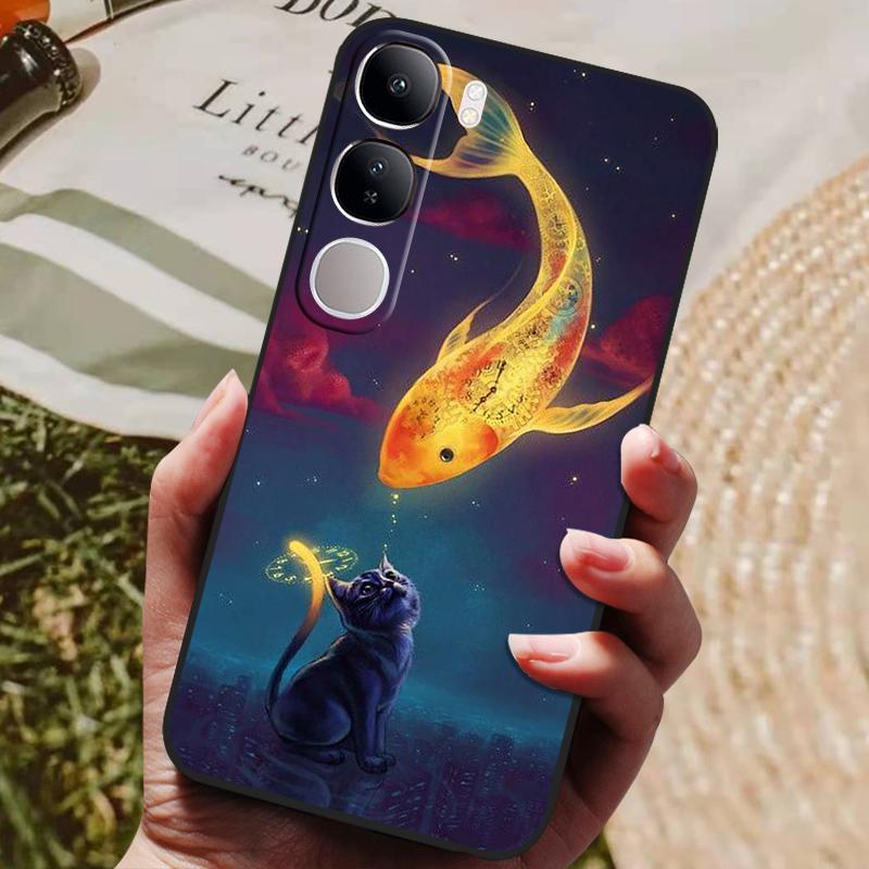 For Vivo V40 Lite 4G 5G V40Lite (IDN) V40E V 40 SE Case Luxury Painted Phone Silicon Back Cover For Vivo Y200 Y300 Cases Shell