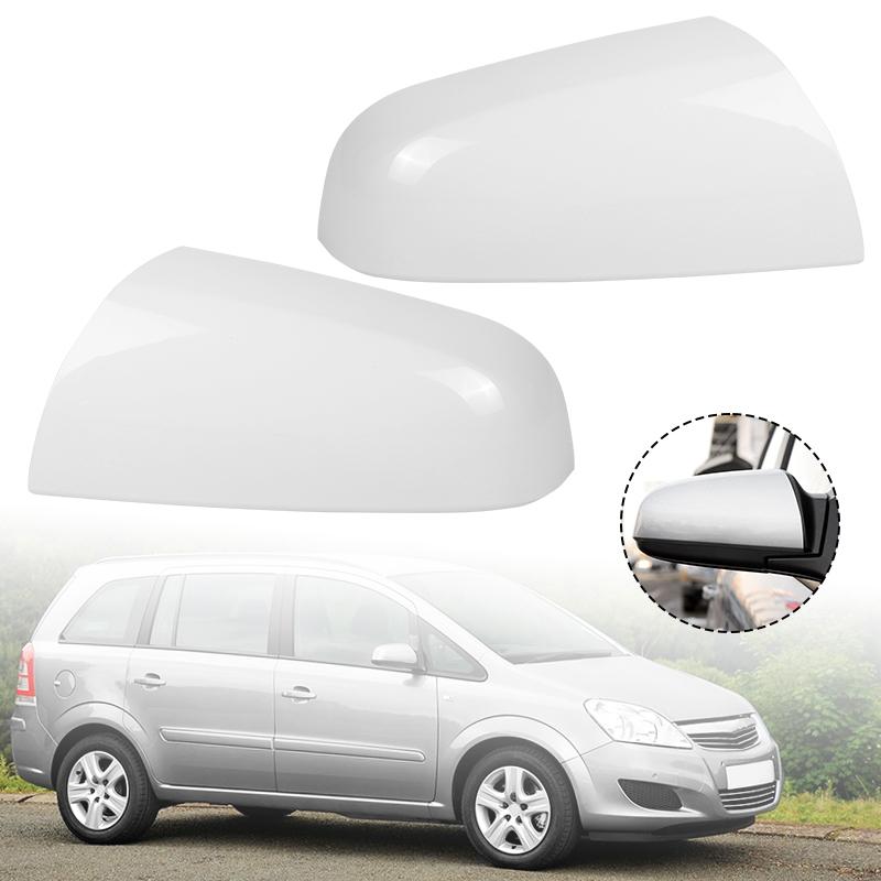 Left Right Door Side Mirror Cover For Vauxhall Zafira MK2 2005 2006 2007 2008 Primed White/Glossy Black Rearview Mirror Cap
