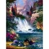 Huacan Diamond Mosaic Scenery Picture Rhinestones Cross Stitch Diamond Embroidery Waterfal