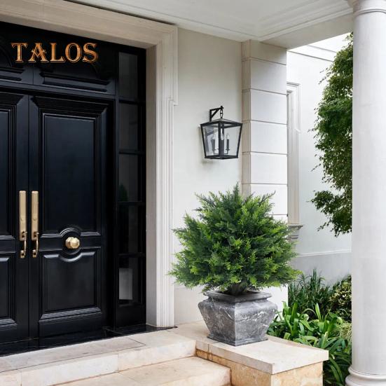 Künstlicher Buchsbaum-Formschnitt-Kugelbaum mit Erdspieß, UV-beständig, wetterfest, Kunstgrün, Sträucher, für den Außenbereich, Garten, Veranda, Terrasse, künstliche Buchsbaumpflanzen