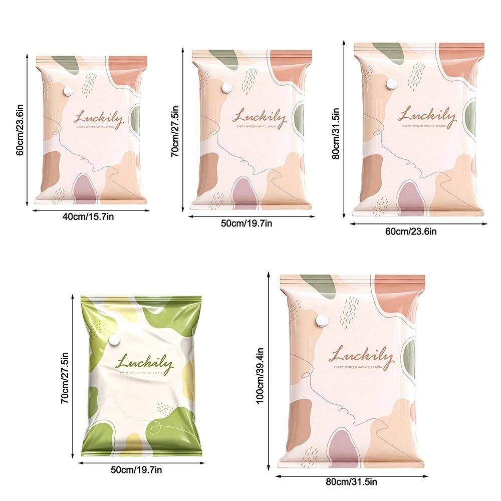No Pump Vacuum Storage Bags Dust-proof Press & Seal Seal Compression Bag Space Saving Large Capacity Clothes Blankets Organizer