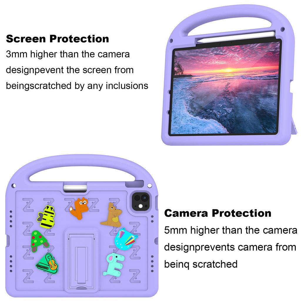 For iPad Air 11 (2025)/(2024)/iPad Pro 11 (2024) Kickstand Case EVA+PC Tablet Protection Cover