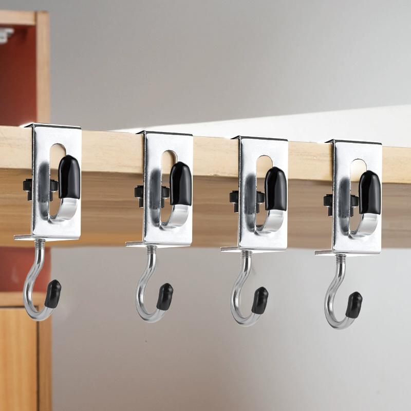 Stainless Steel Double Hook Removable Desk Hook for Backpacks - Side Mount for Student Desk, or Dormitory