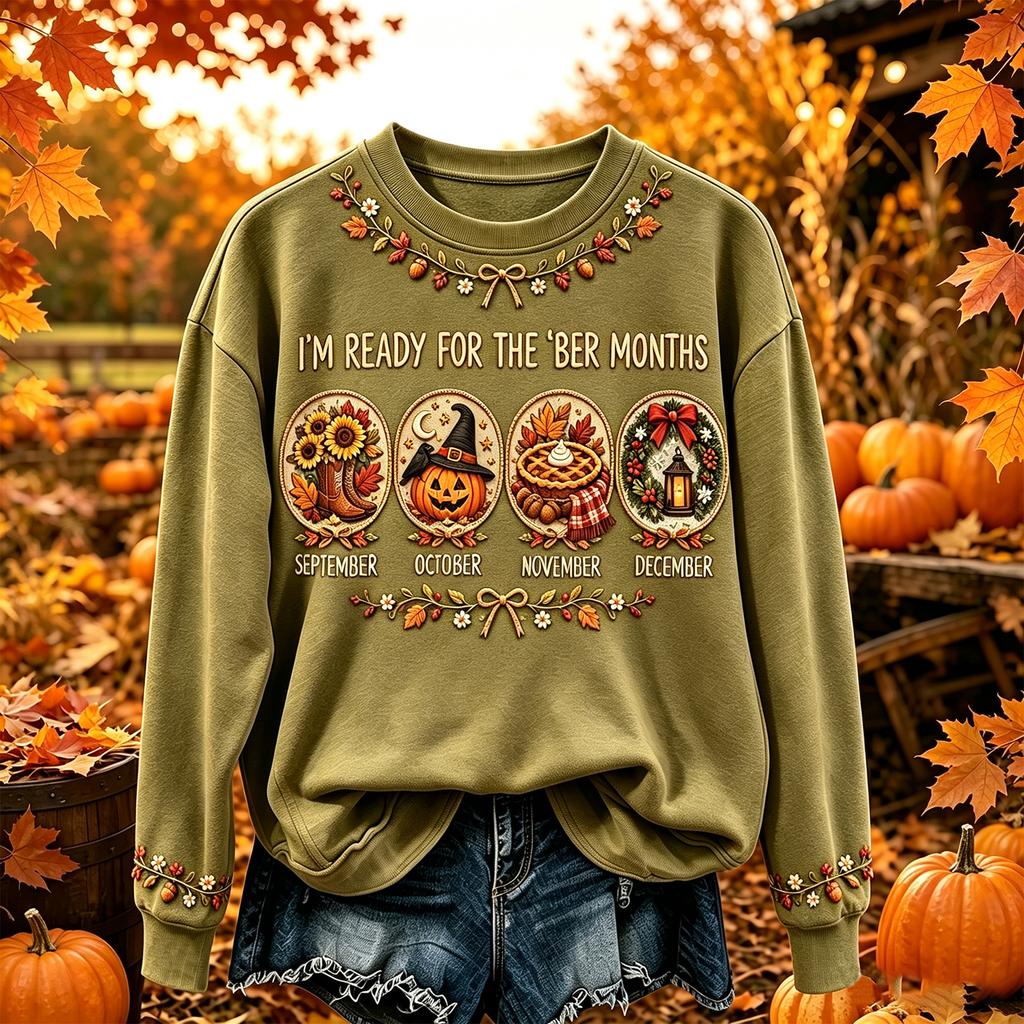 Women's Christmas Print Long Sleeve Crewneck Pullover Sweatshirt Casual Top
