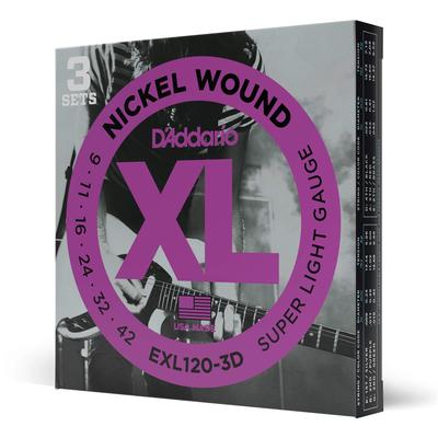 Of Electric Guitar Strings D'Addario EXL120-3D / 3-pack D'Addario