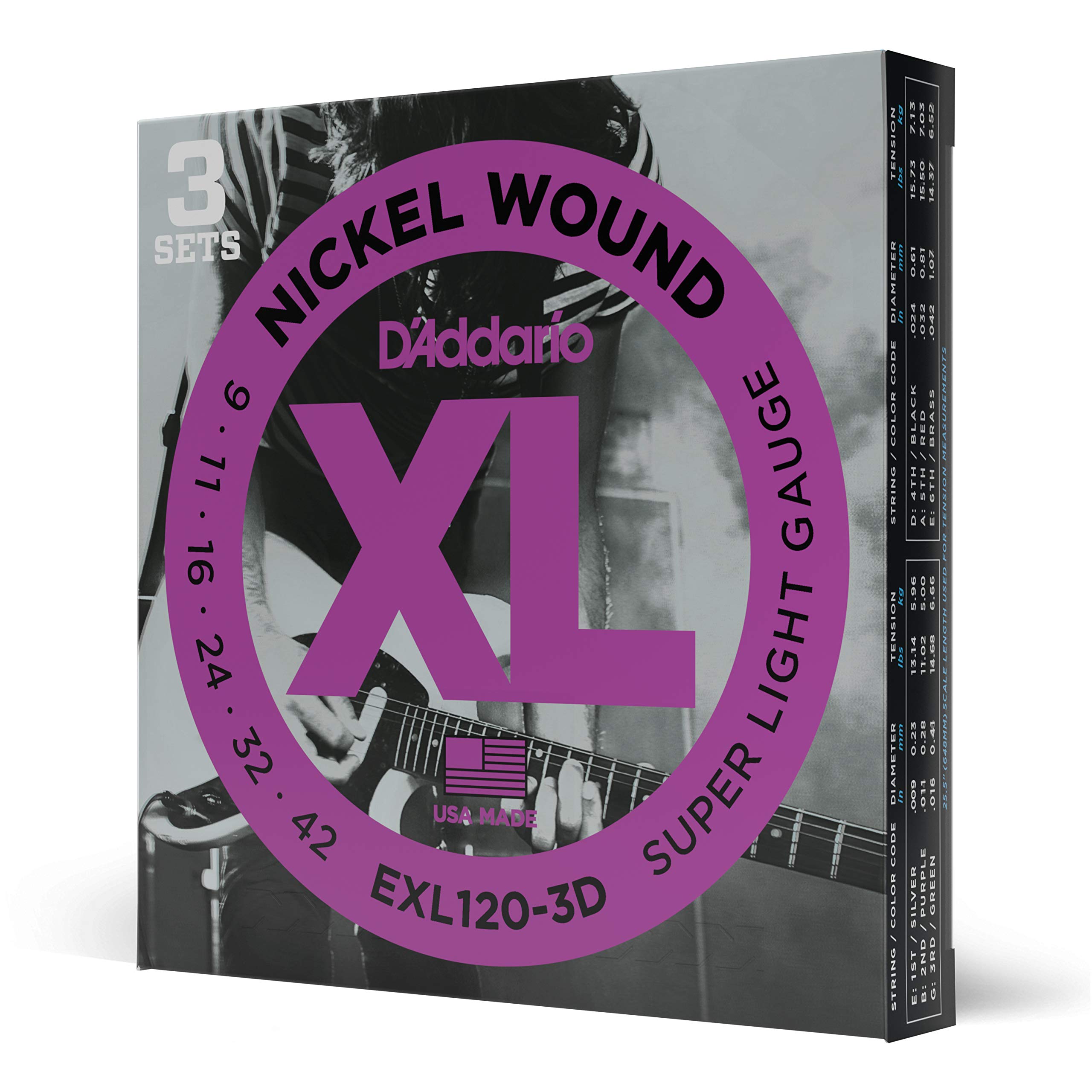 

Струны для электрогитары D Addario EXL120-3D / 3 шт. D Addario