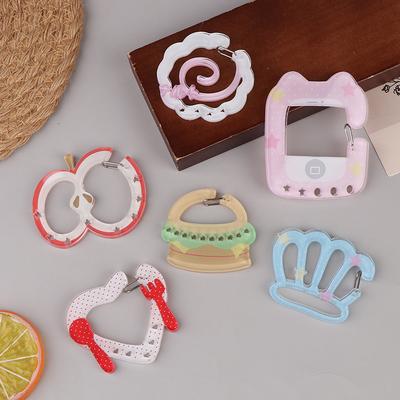 Cartoon Acrylic Charm Carabiner Climbing Buckle Keychain Bag Charms Trinkets Backpack Pendant Handbook Decoration Gifts