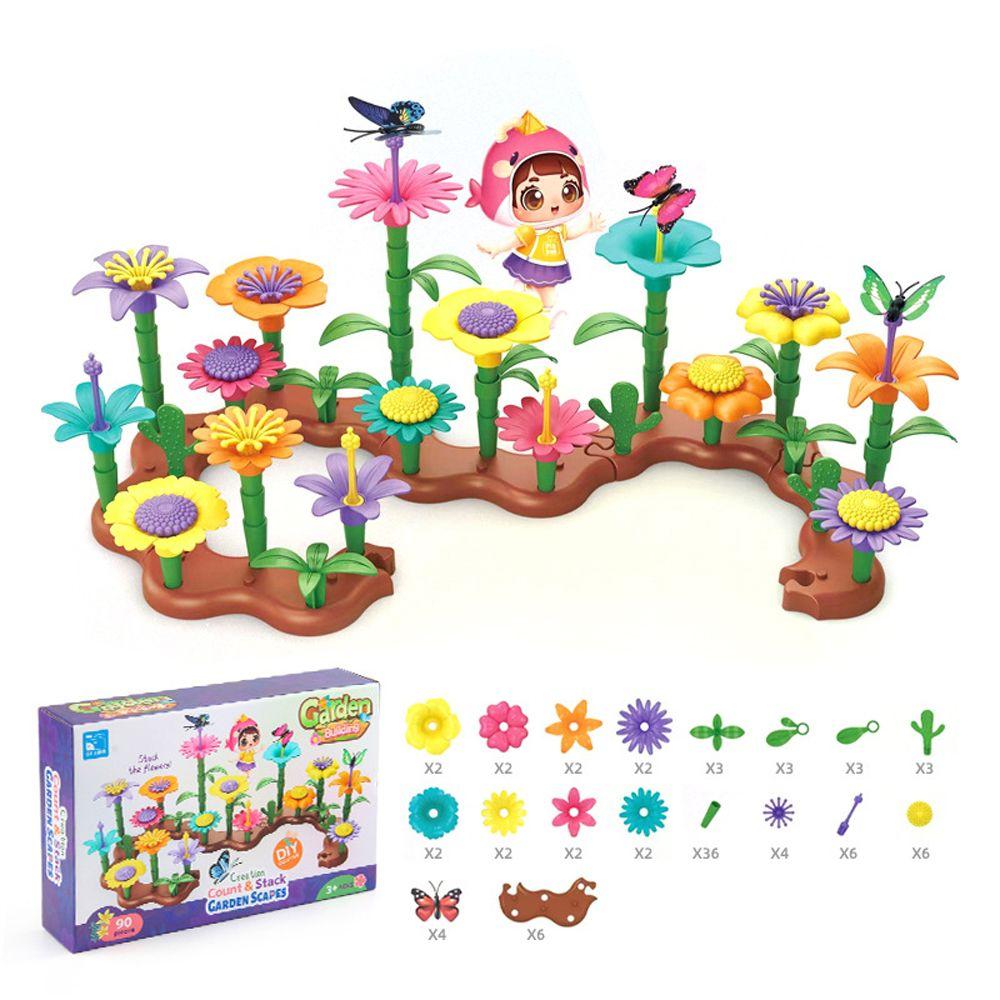 Flower Arrangement Toys Interconnecting Blocks Toys Building Garden Game Growing Flower Blocks