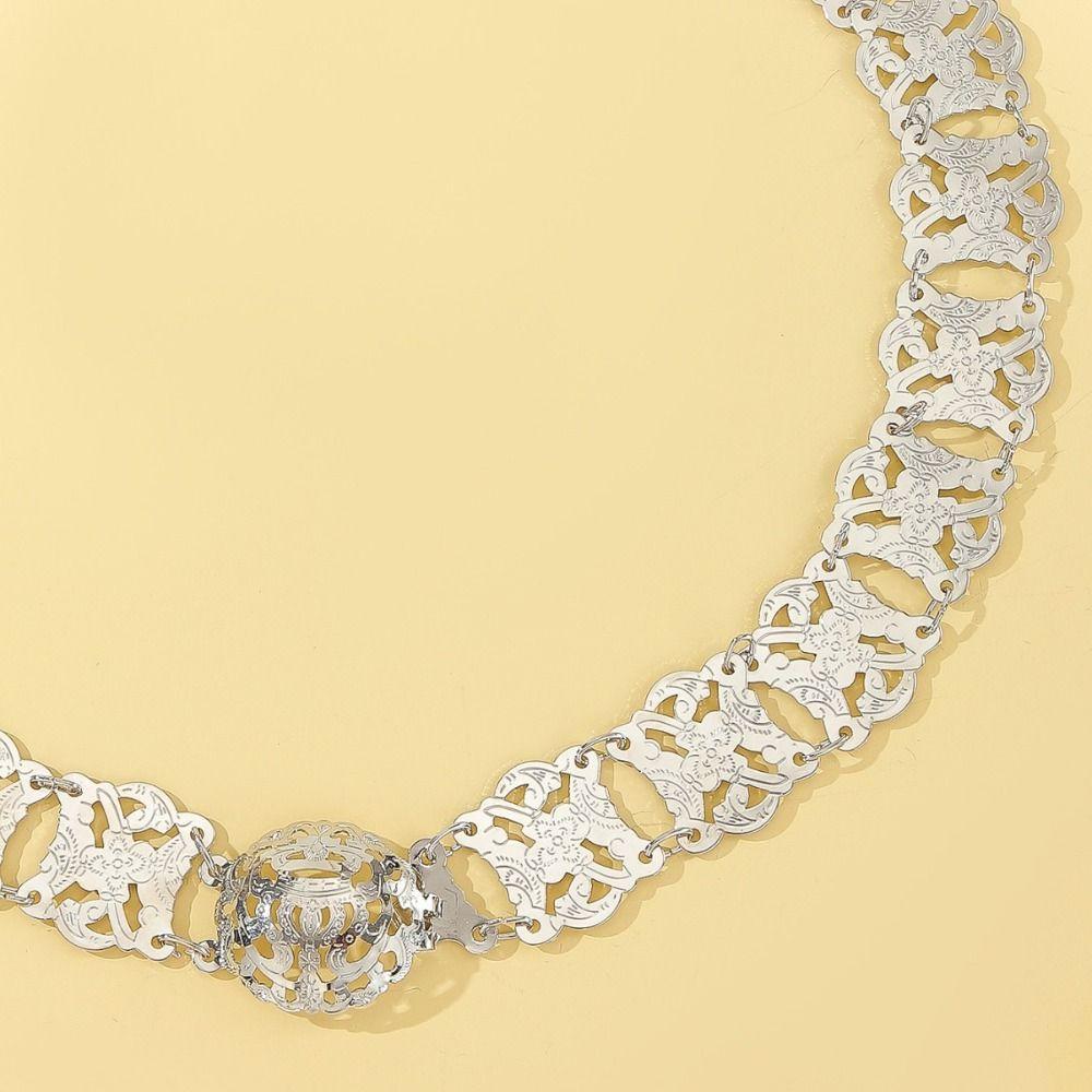 Malaysia Metal Waist Chain Traditional Dance Dress Belt Chains Classic Gold Belt  Women