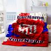 Atletico Madrid Customize Text Blanket Cozy Customizable Blanket Comfortable Throw For Nap Couch Sofa Picnics Four Seasons Universal