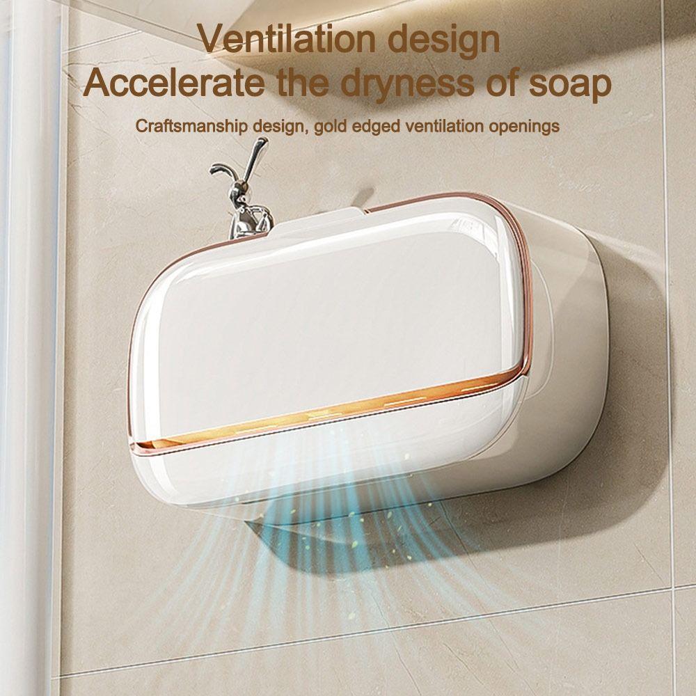 Large Waterproof Soap Box Punch-Free Bathroom Drain Soap Box Soap Dish  Bathroom Accessories