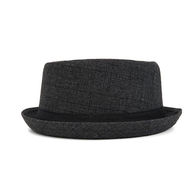 Autumn Winter Men's British Retro Jazz Hat Bowler Hat Women's Plaid Gentleman's Hood