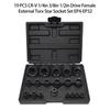 EP Socket Sets 19 PCS CR V 1 4in 3 8in 1 2in Drive Female External Torx Star Socket Set EP4 EP32