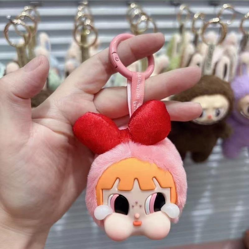 Crybaby Powerpuff Girl Series Plush Doll Keychain Bags Pendant Room Decoration Birthday Gift Mysterious Box Kid Toy