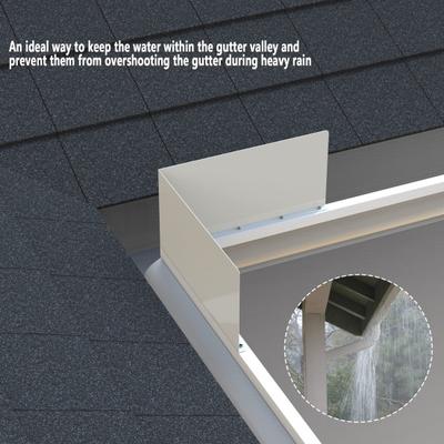 2/4Pcs Gutter Valley Splash Guards with Screws Easy Install Rain