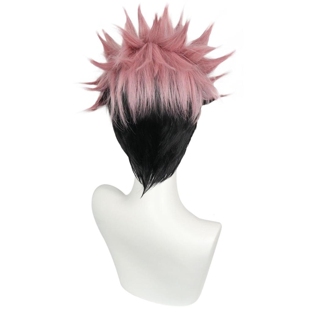 Anime Jujutsu Kaisen Cosplay Ryomen Sukuna Wig Jujutsu Kaisen Yuji Itadori Pink Black Short Heat Resistant Fiber Hair Wigs