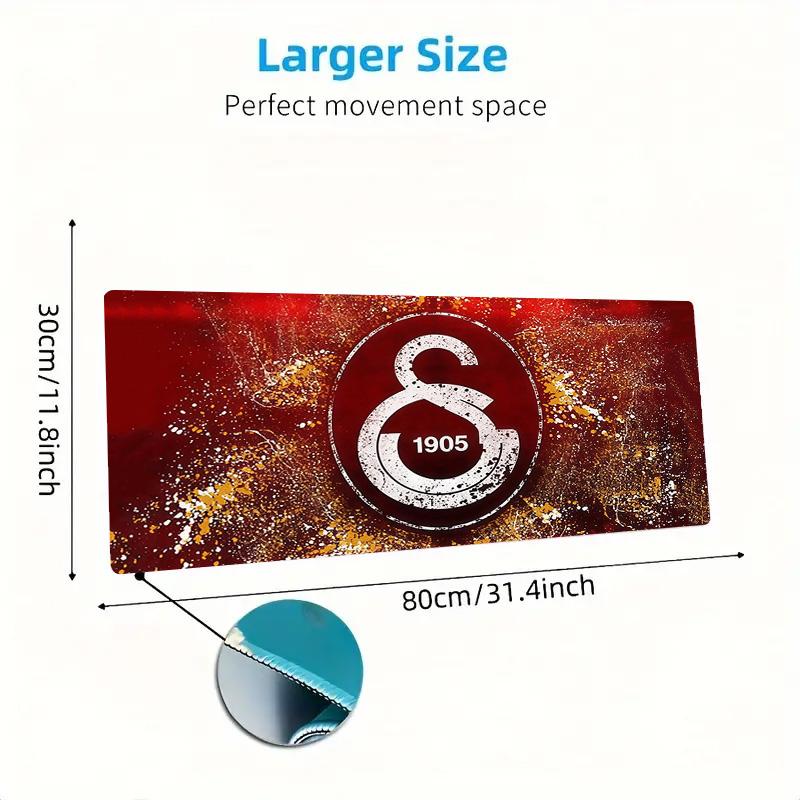 Galatasaray Print Kissen Rutschfest Laptop Tablet Großes Mauspadd XXL Matte Mini-PC Spielmatte Mit Verriegeltem Rand