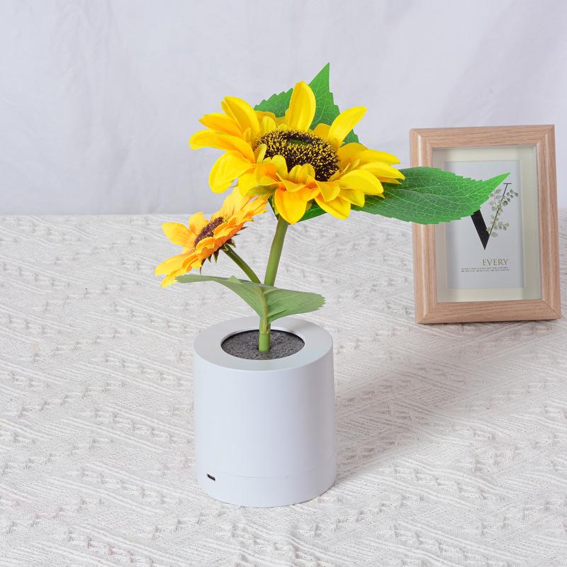 Rechargeable Sunflower Led Simulation Night Light Table Lamp Simulation Flowers Decorative Desk Lamp For Resturaunt Hotel Weddin