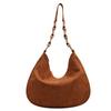 Vintage suede shoulder bag OEM generation women's leather bag large capacity suede underarm bag niche bag