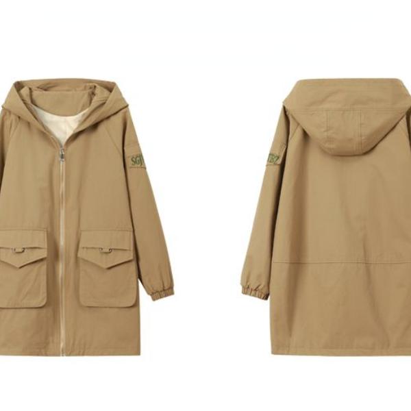 Fashion Women's Trench Coat Spring Autumn Lined Coat Tops Korean Loose Hooded Casual Female Windbreaker Outerwear 4XL