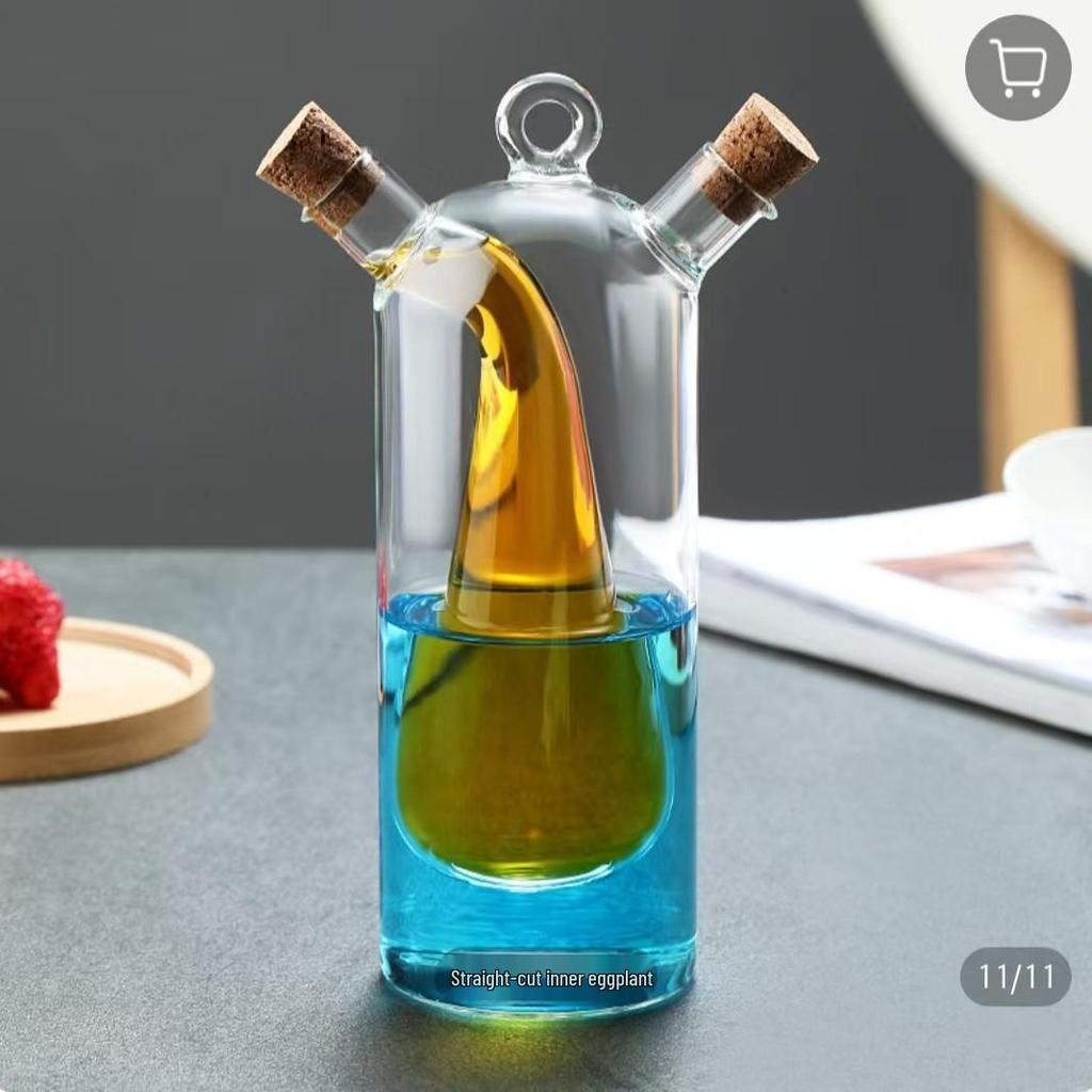 Sealed Irregular High Borosilicate Glass Oil and Vinegar Cruet Bottle