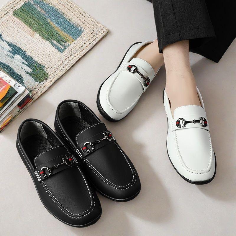 Men's leather shoes are soft and comfortable, soft-soled driving beanie shoes, lazy shoes, casual children