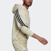 adidas Velvet Hooded Jacket With Back Stripe And Logo Men Outerwear Off-White H47895