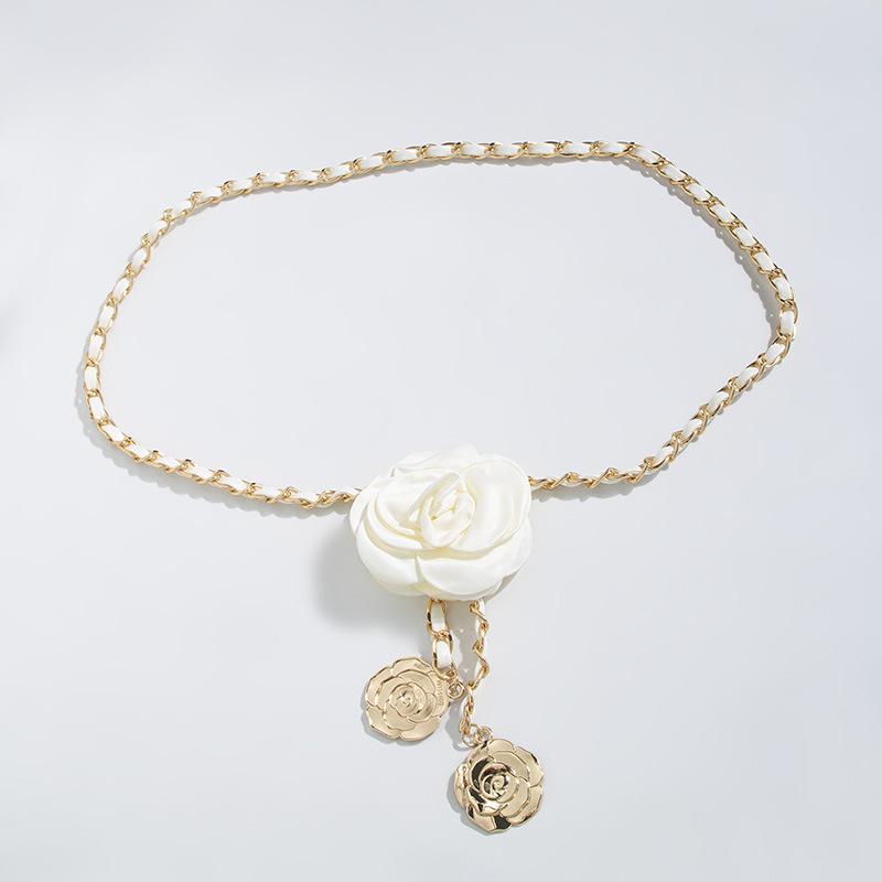 Fashionable Sweet Waist Chain Elegant Camellia Waist Chain Texture Hanfu Dress Decorative Waist Chain