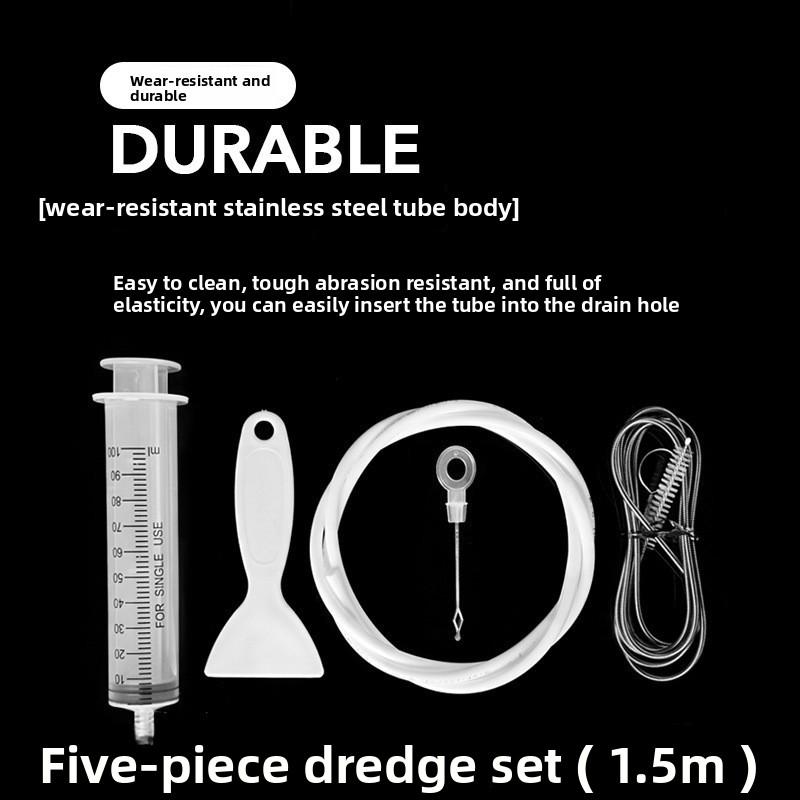 Five-piece Set for Unclogging Accumulated Water, Ice and Blockage In The Refrigerator's Fresh-keeping Compartment Drain Hole