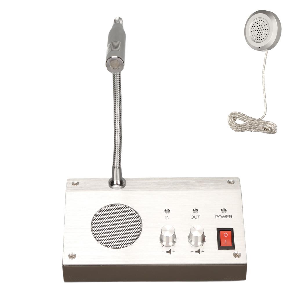 Fönsterhögtalarsystem Silver Dubbelriktat Automatisk styrning Rent ljud Intercomsystem för Bank