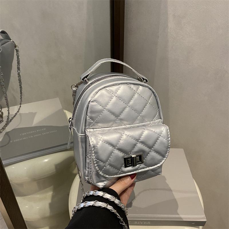 Rucksacktasche Damen neue trendige Mode-Rucksack hochwertig Kettentasche Eimerform Reisetasche