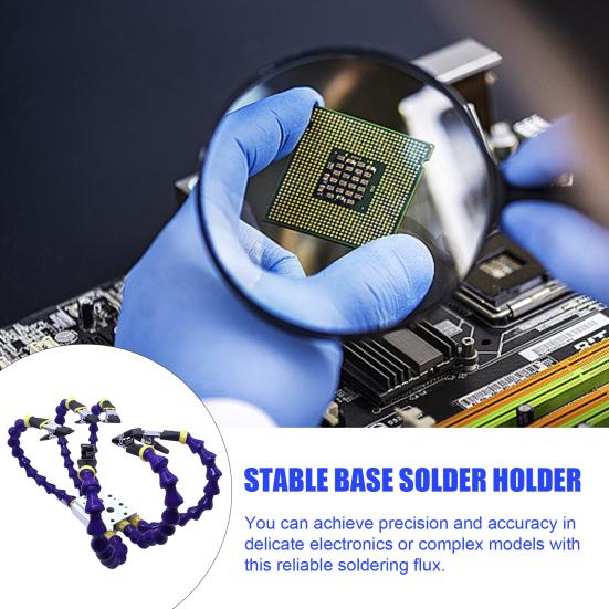 Third Hand Benches Soldering Iron Holder with Flexible Arm 360-degree Rotation Multifunctional Helping Hands Circuit Board Welding Repair Tool