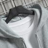Men Hooded Jacket Zip-up Loose Sweatshirt Jacket Solid Color Casual