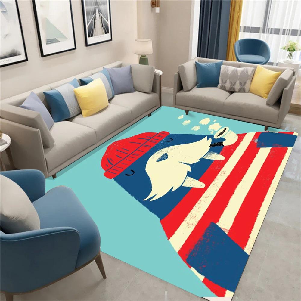 Modern Minimalist Style Illustration Carpet for Living Room Kitchen Bedroom Decor Mat Home Decoration Washable Rug Creative Gift