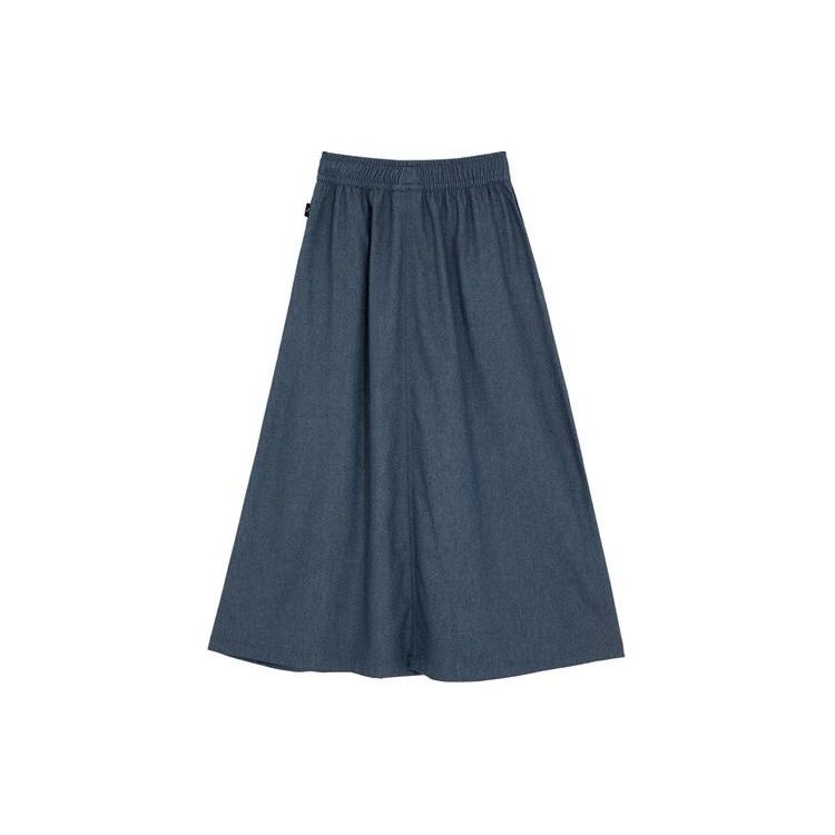 PUMA Solid Color Breathable Loose Mid Waist Casual Long Skirt Women skirts Navy-Blue 627748-59