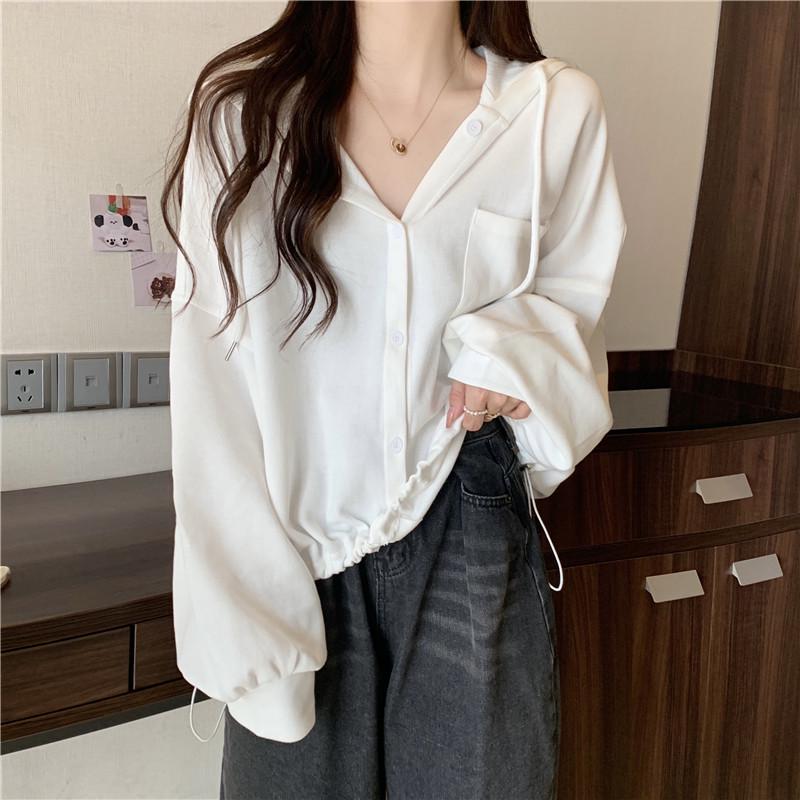 Women's Trendy 2025 Spring Loose Hooded Cardigan Sweatshirt
