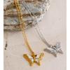 Eetit 2025 Shell Butterfly Pendant Necklace for Women Stainless Steel Korean Collar Fashion Waterproof Jewelry Gift