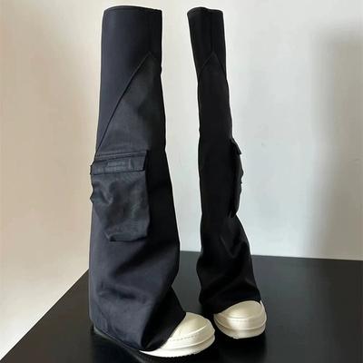 Moda Moda Muslo Sobre Rodilla Botas Altas Mujer Lona Elástico Lujo Elástico Casual Negro Diseñador Primavera Otoño Zapatos Calcetín