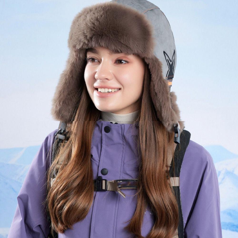 Removable Mask Riding Plush Hat Windproof Lei Feng Hat Simple Warm Ski Hat Hiking