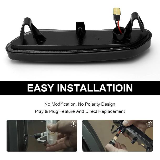 Sequential LED Side Marker Turn Signal Lights Compatible With BMW mini Cooper 2011-2016 R60 Countryman R61 Paceman, Smoked Lens Front Fender