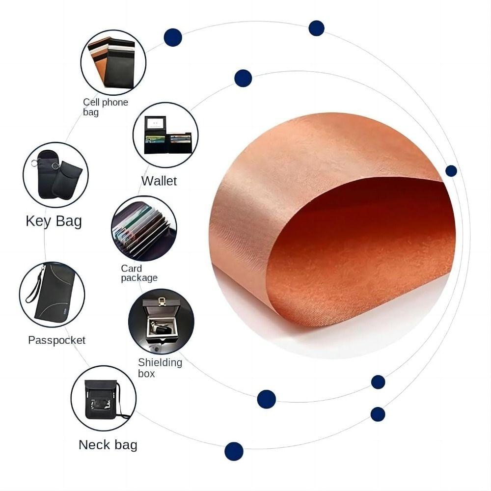 Gold RFID Shielding Block Copper Polyester Conductive Copper Fabric New Anti-Radiation Cloth