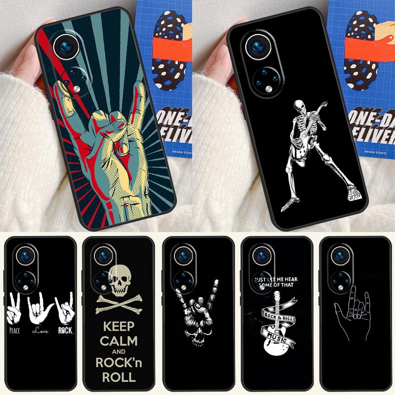 Rock Roll Skull Case For Honor Magic 5 6 7 Lite Honor 200 Pro 50 70 90 Lite X9b X9a X8b X8a X8 X9 X9c Cover